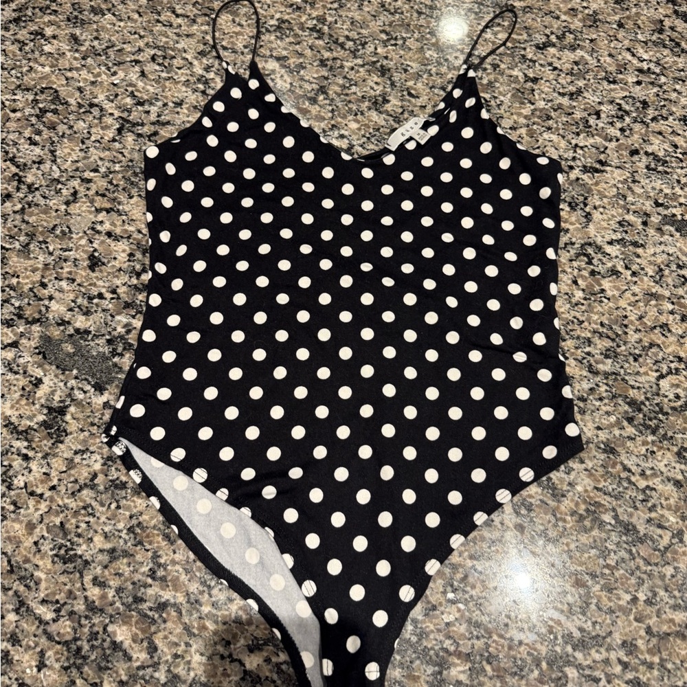 Gaze Black and White Polka Dot Top